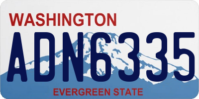 WA license plate ADN6335