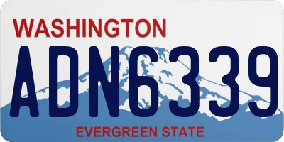 WA license plate ADN6339