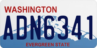 WA license plate ADN6341