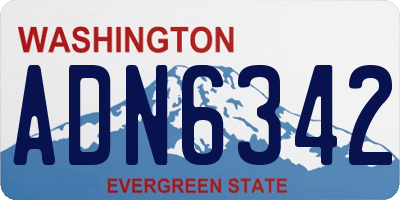 WA license plate ADN6342