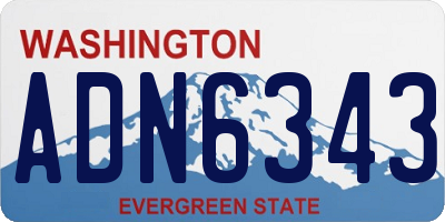 WA license plate ADN6343