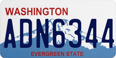 WA license plate ADN6344