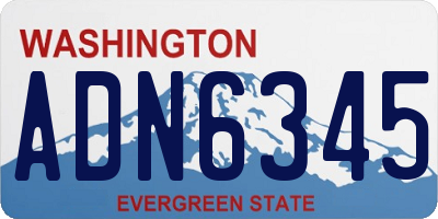 WA license plate ADN6345