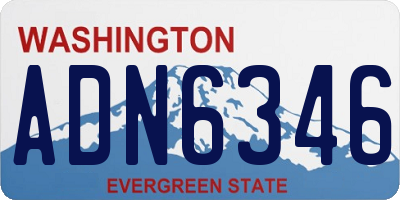 WA license plate ADN6346