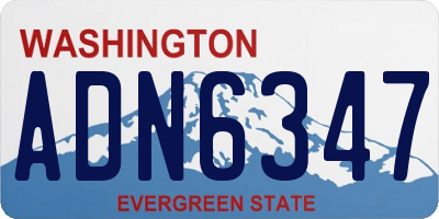 WA license plate ADN6347