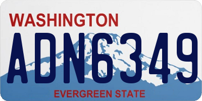 WA license plate ADN6349