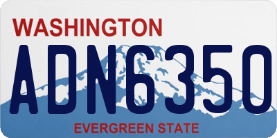 WA license plate ADN6350