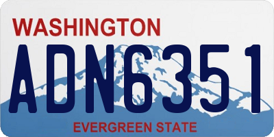WA license plate ADN6351