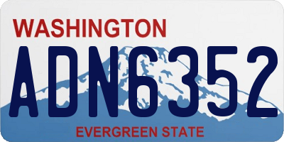 WA license plate ADN6352