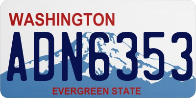 WA license plate ADN6353