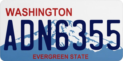 WA license plate ADN6355