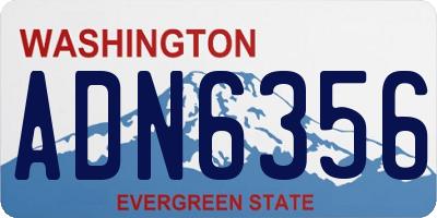 WA license plate ADN6356