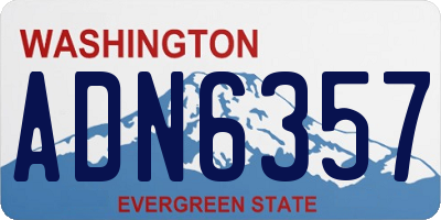 WA license plate ADN6357