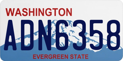 WA license plate ADN6358