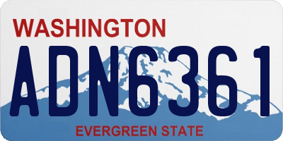 WA license plate ADN6361