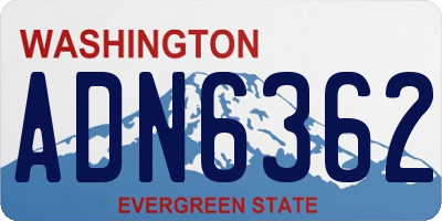 WA license plate ADN6362
