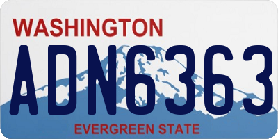 WA license plate ADN6363