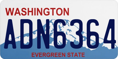 WA license plate ADN6364