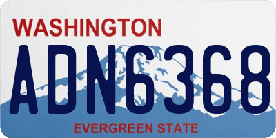 WA license plate ADN6368