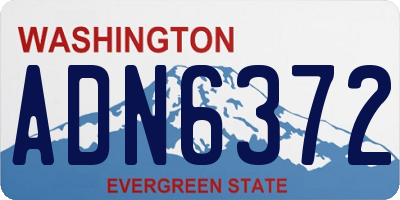 WA license plate ADN6372