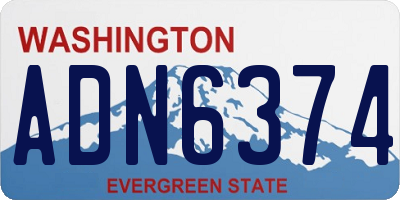 WA license plate ADN6374