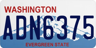 WA license plate ADN6375