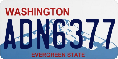 WA license plate ADN6377