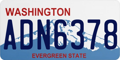 WA license plate ADN6378