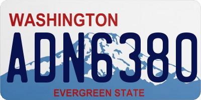 WA license plate ADN6380