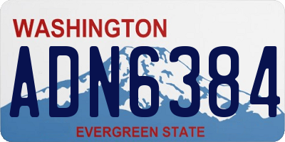 WA license plate ADN6384