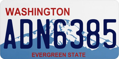 WA license plate ADN6385