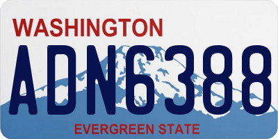 WA license plate ADN6388