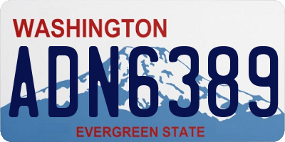 WA license plate ADN6389