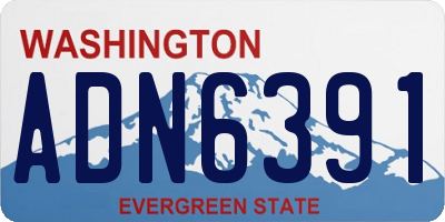 WA license plate ADN6391