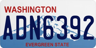 WA license plate ADN6392