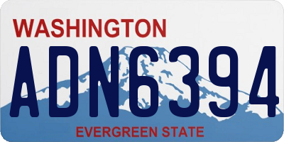 WA license plate ADN6394
