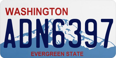 WA license plate ADN6397