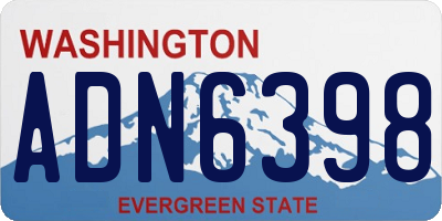 WA license plate ADN6398
