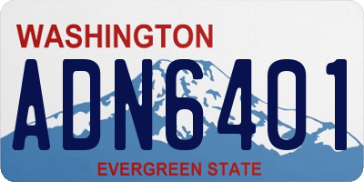 WA license plate ADN6401