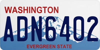 WA license plate ADN6402
