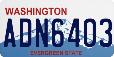 WA license plate ADN6403