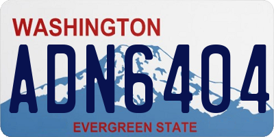 WA license plate ADN6404