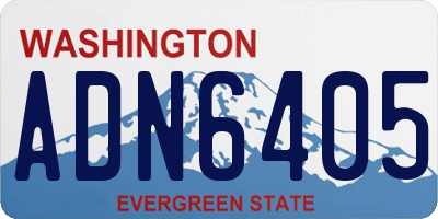 WA license plate ADN6405