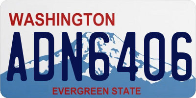 WA license plate ADN6406