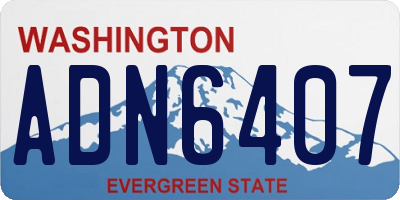 WA license plate ADN6407