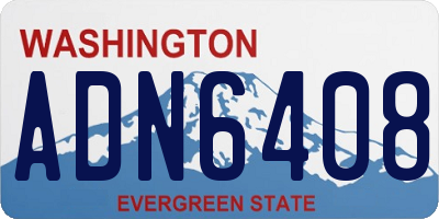 WA license plate ADN6408