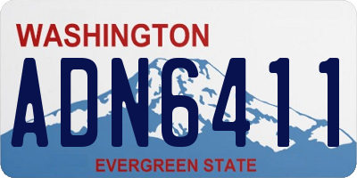 WA license plate ADN6411