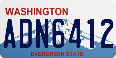 WA license plate ADN6412
