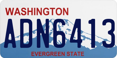 WA license plate ADN6413