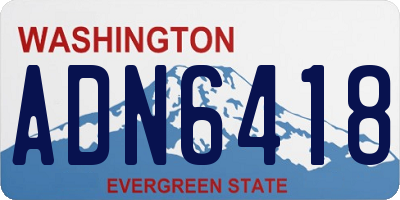 WA license plate ADN6418